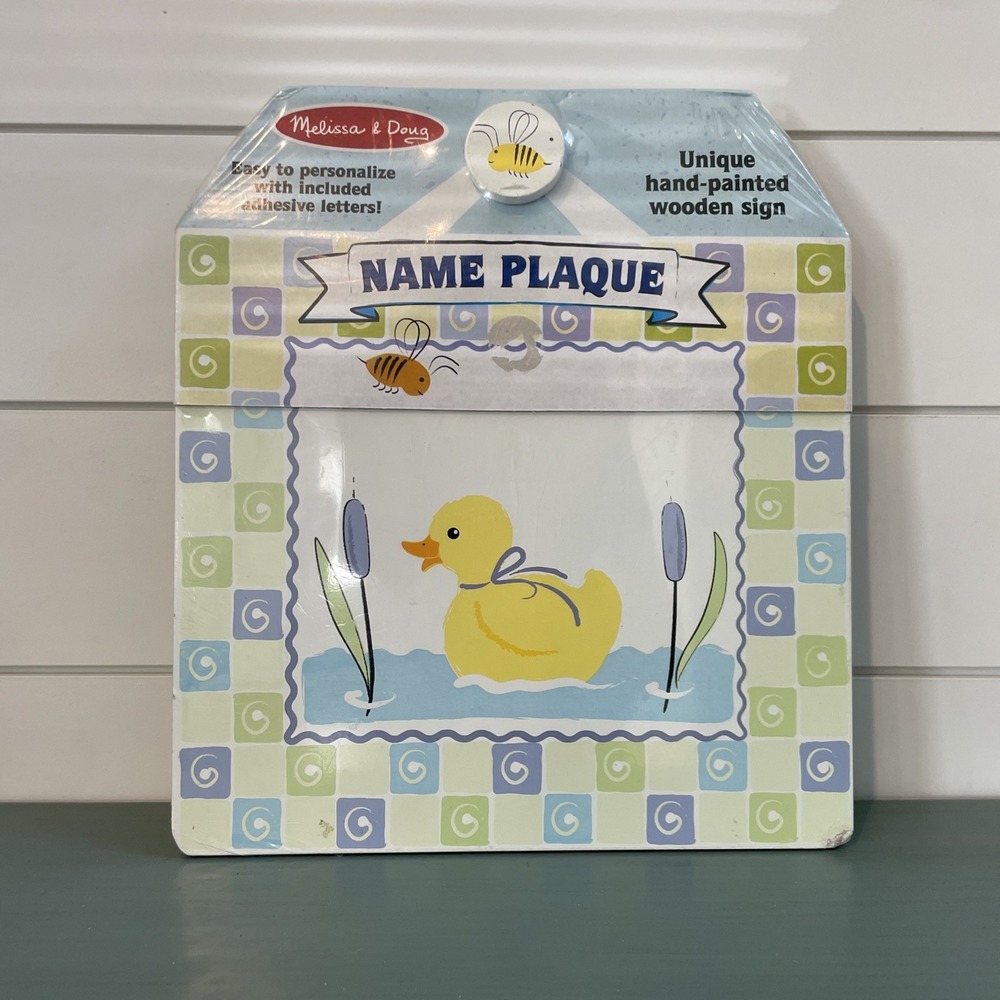 Melissa & Doug Ducky Wall Plaque 2626 Personalized Wooden Name Sign Kids Craft